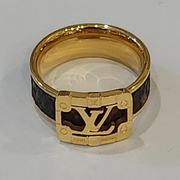 Generic Jewelry - Monogramed Top Label Inspired rings With Black and Brown Inlay. NWOT